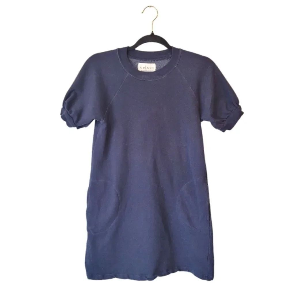 Velvet By Graham And Spencer Women's Navy Blue Sweatshirt Dress Size XS